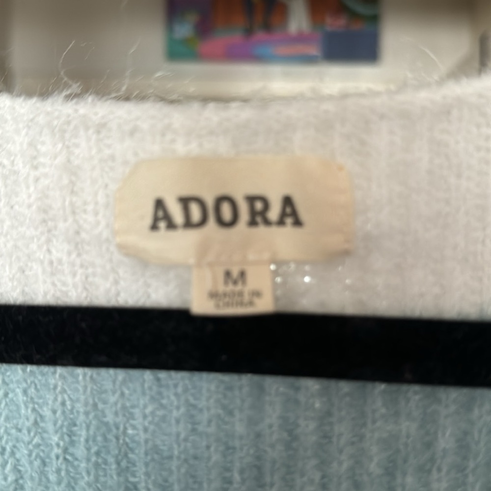 Medium ADORA Perfectly Me, Knit Sweater, Blue and Off-W hite - Picture 3 of 4